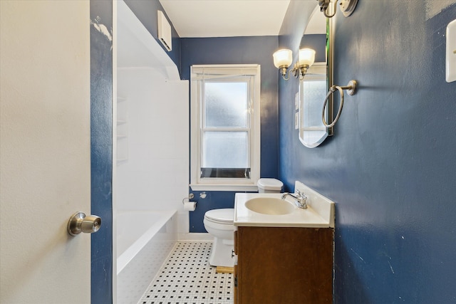 full bath featuring toilet and vanity