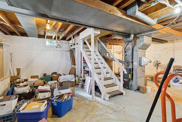 basement with stairs