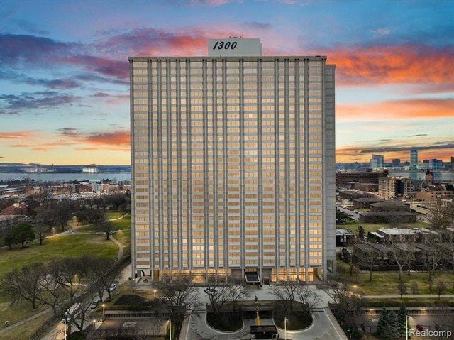 view of building exterior featuring a view of city