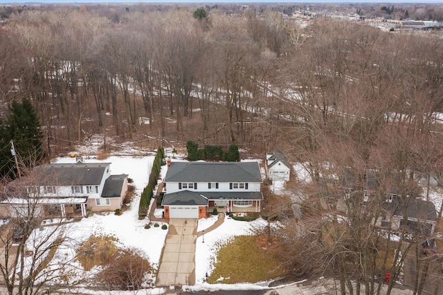 view of snowy aerial view