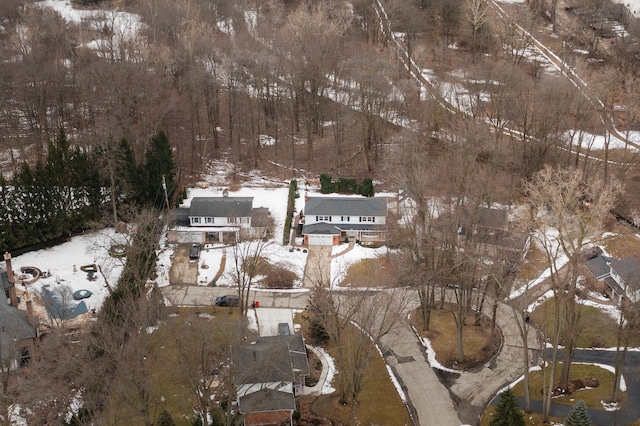 view of snowy aerial view