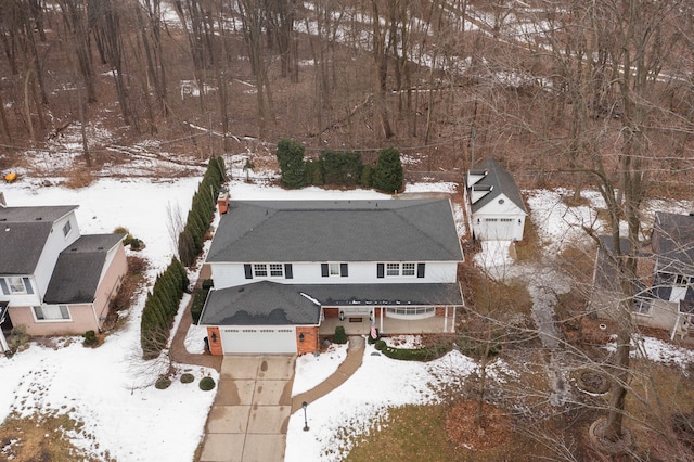 view of snowy aerial view