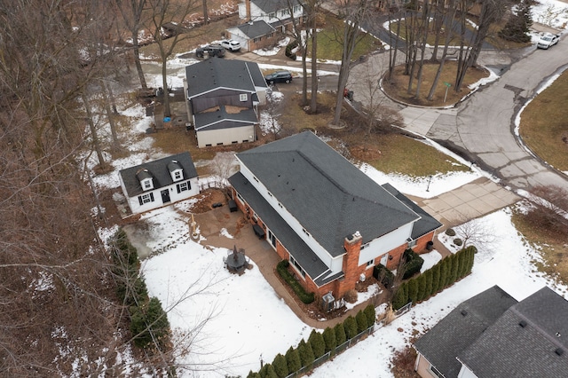 view of snowy aerial view