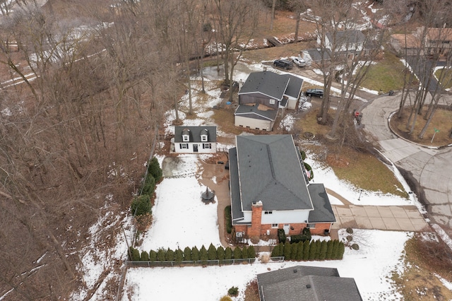 view of snowy aerial view