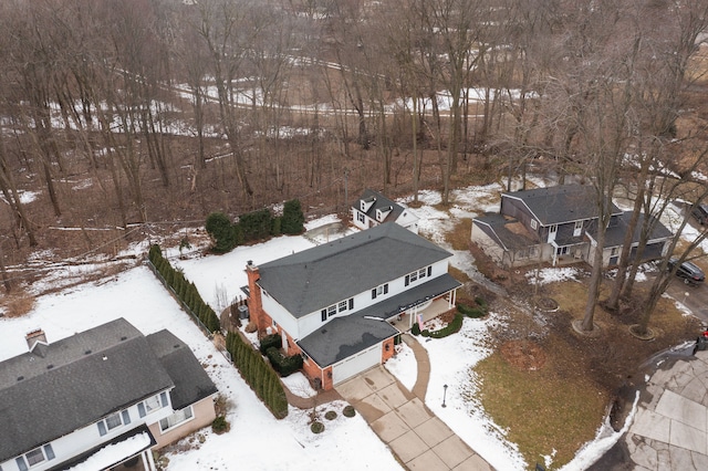 view of snowy aerial view