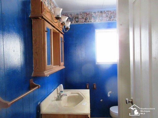 bathroom with vanity and toilet