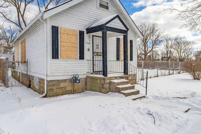 view of front of property with fence