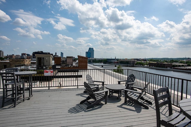 940 Monroe Ave NW # 461, Grand Rapids, MI 49503 - wooden deck featuring a water view and a city view
