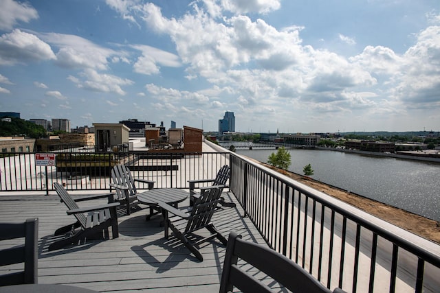 940 Monroe Ave NW # 461, Grand Rapids, MI 49503 - wooden deck featuring a water view and a view of city