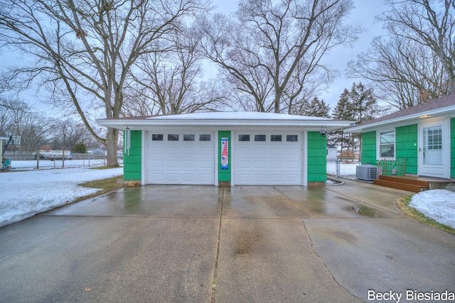 detached garage with cooling unit