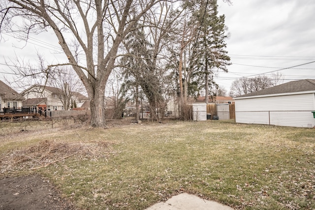 view of yard with fence