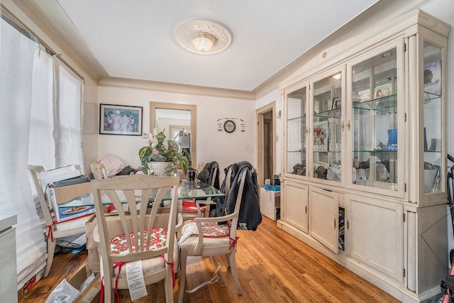 dining room with light wood finished floors