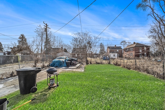 view of yard with fence