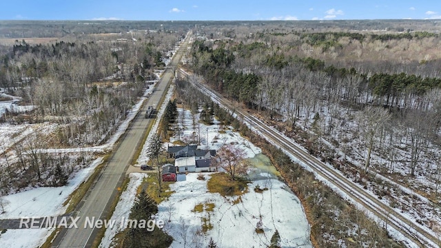 view of snowy aerial view