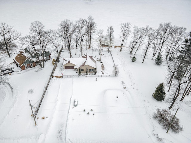 view of snowy aerial view