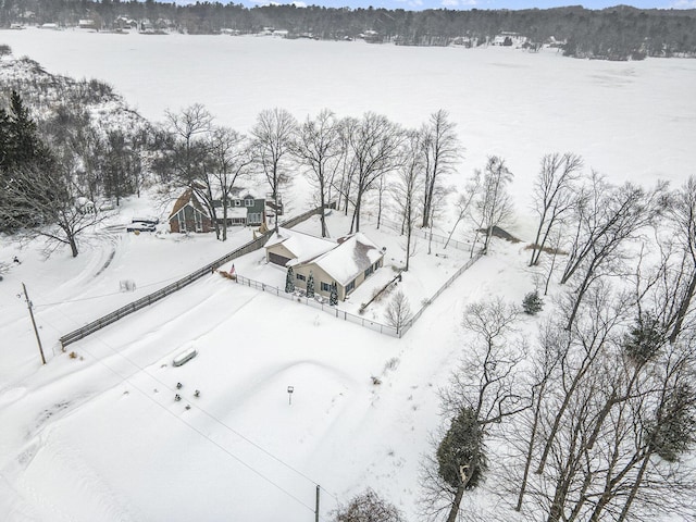 view of snowy aerial view