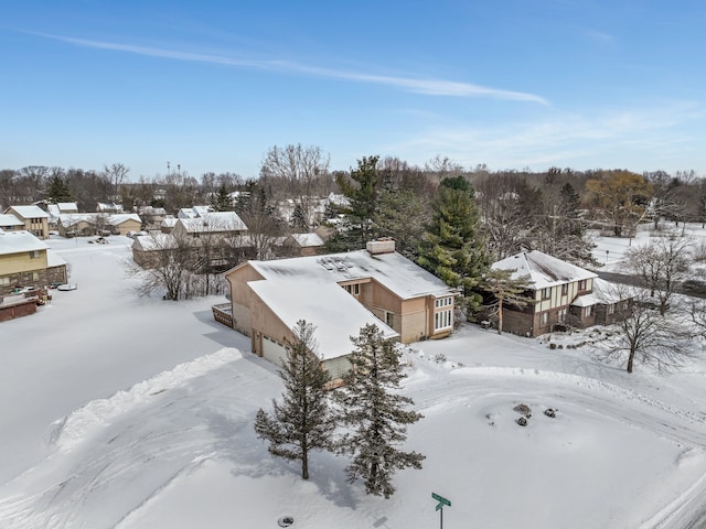 view of snowy aerial view