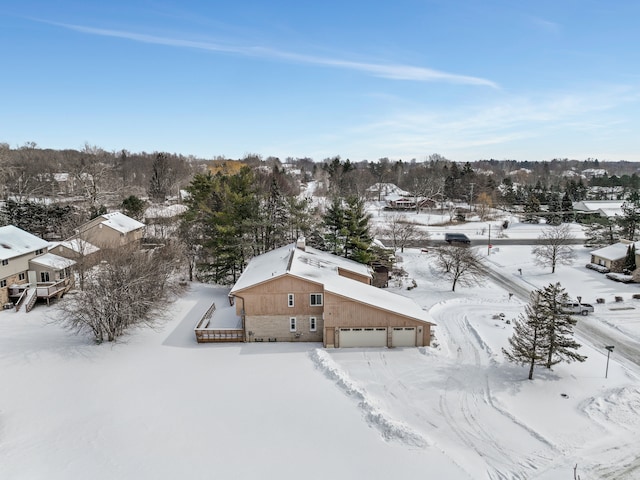 view of snowy aerial view