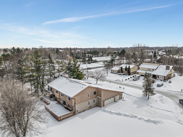 view of snowy aerial view