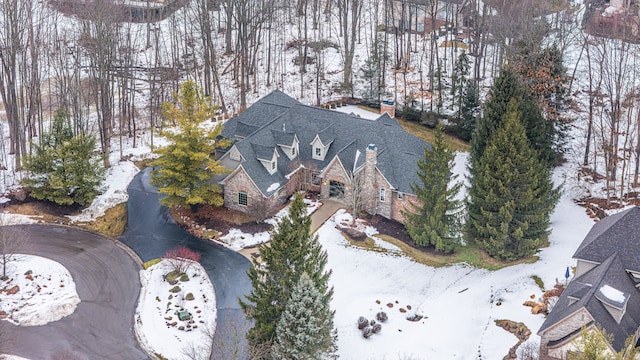 view of snowy aerial view