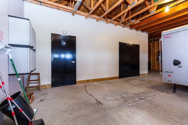 garage featuring baseboards