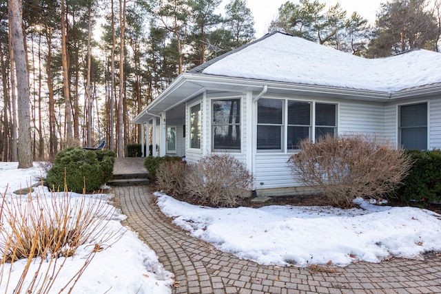 view of snowy exterior