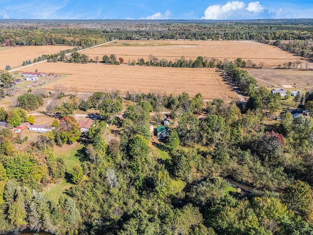 aerial view with a rural view