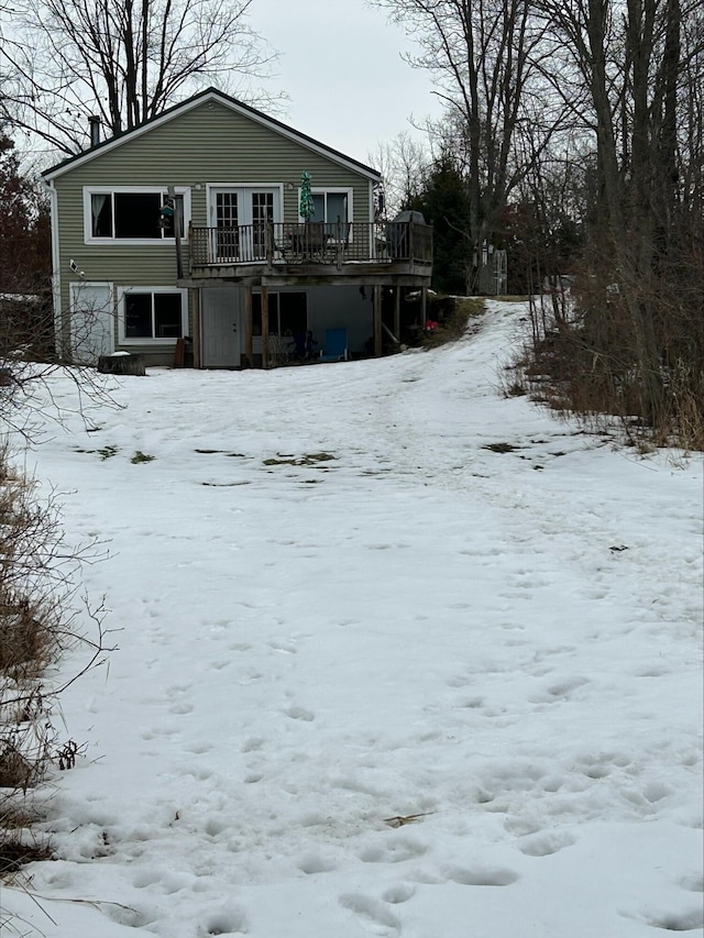 exterior space with a wooden deck