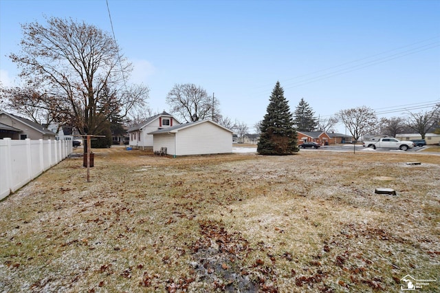 view of yard with fence