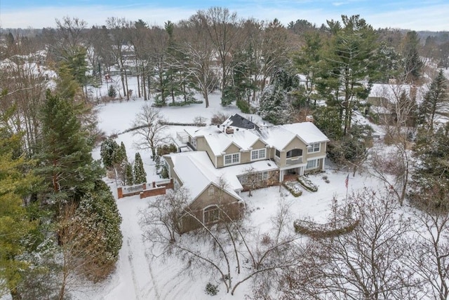 view of snowy aerial view