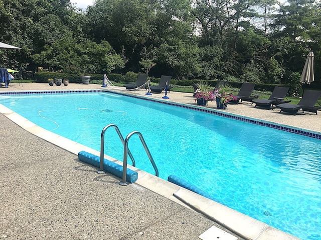 pool featuring a patio area