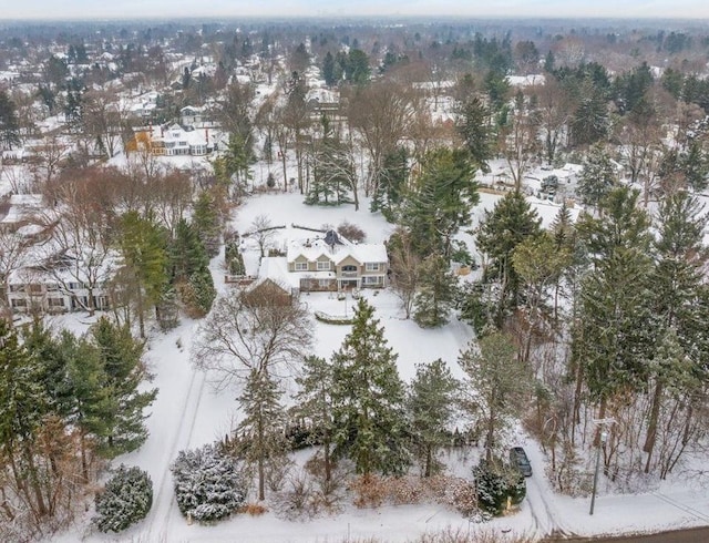 view of snowy aerial view