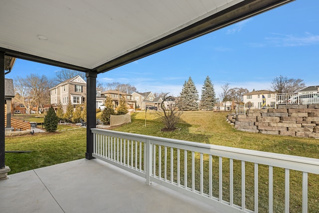 view of patio featuring a residential view