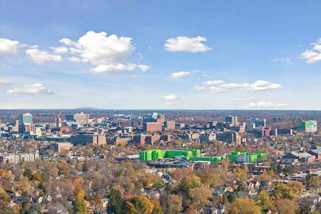 bird's eye view featuring a city view