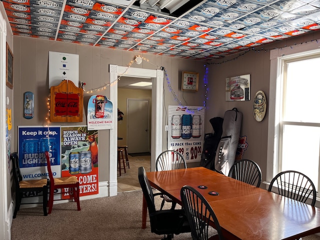 dining room featuring carpet floors