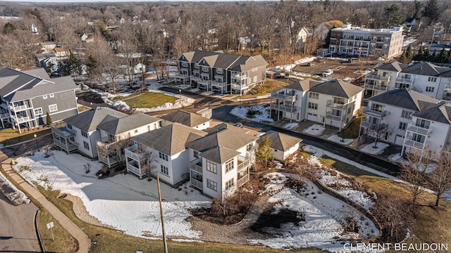 aerial view with a residential view