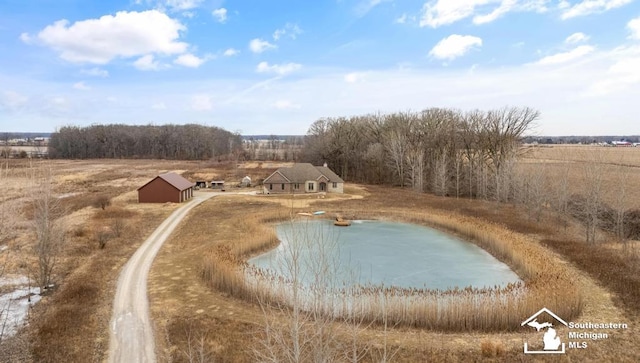 bird's eye view featuring a rural view