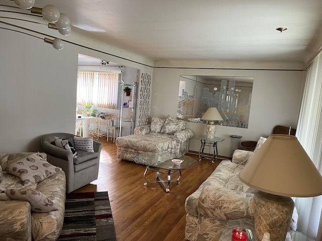 living room featuring wood finished floors