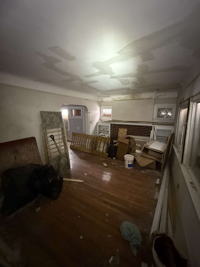 living room with wood finished floors