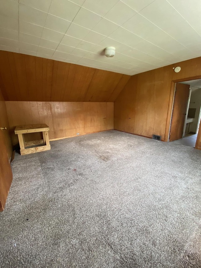1228 Quarry Ave NW, Grand Rapids, MI 49504 - bonus room with wooden walls, vaulted ceiling, and carpet floors