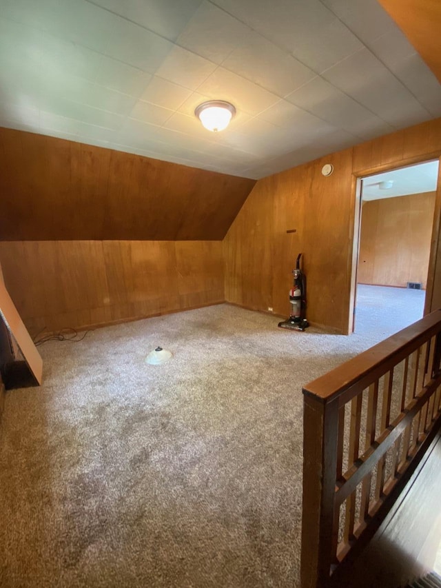 1228 Quarry Ave NW, Grand Rapids, MI 49504 - bonus room with wood walls, carpet flooring, and vaulted ceiling