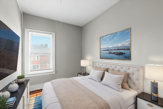 bedroom featuring wood finished floors