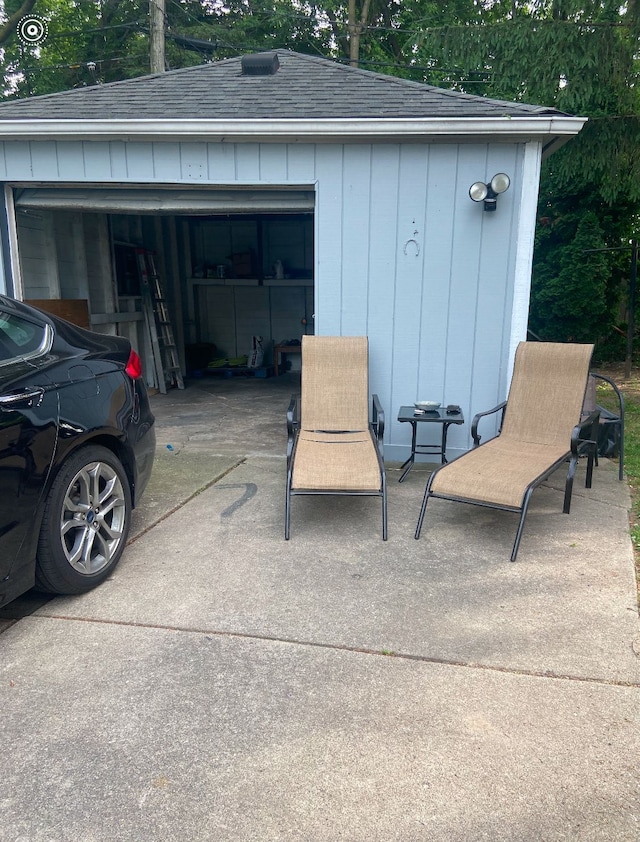 garage with driveway