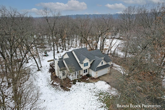 view of snowy aerial view