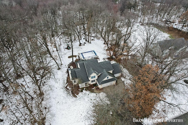 view of snowy aerial view