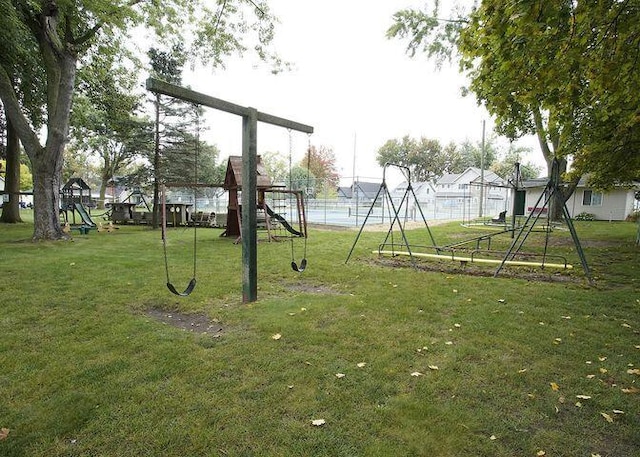 community playground with a yard