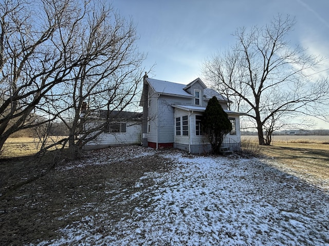 view of snowy exterior