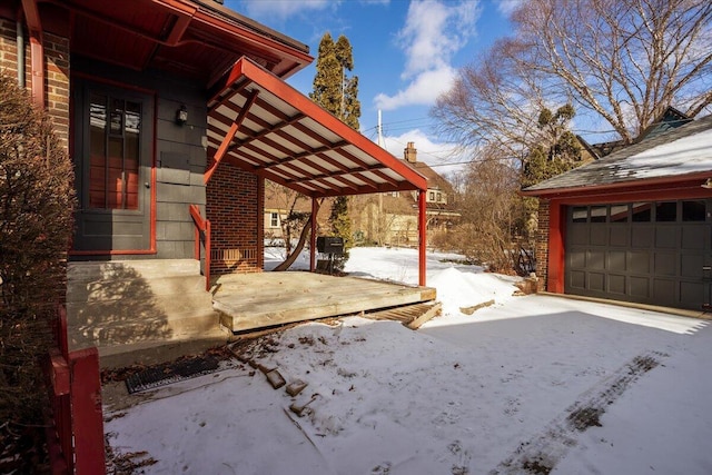 view of yard covered in snow