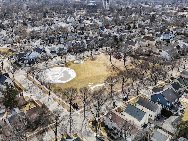 aerial view with a residential view