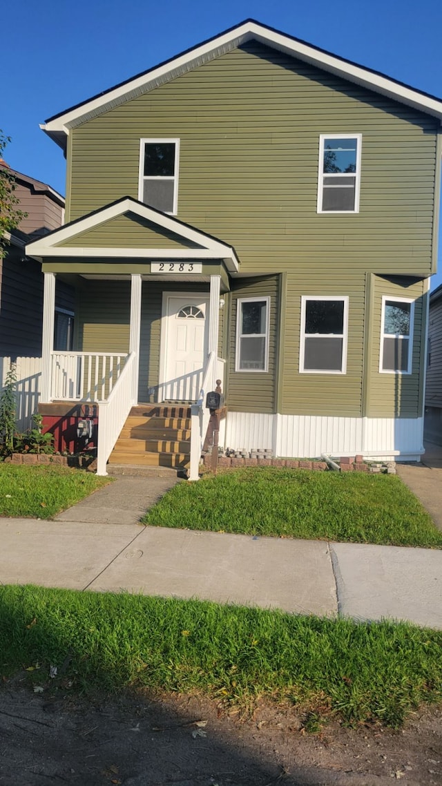 view of front of property with covered porch